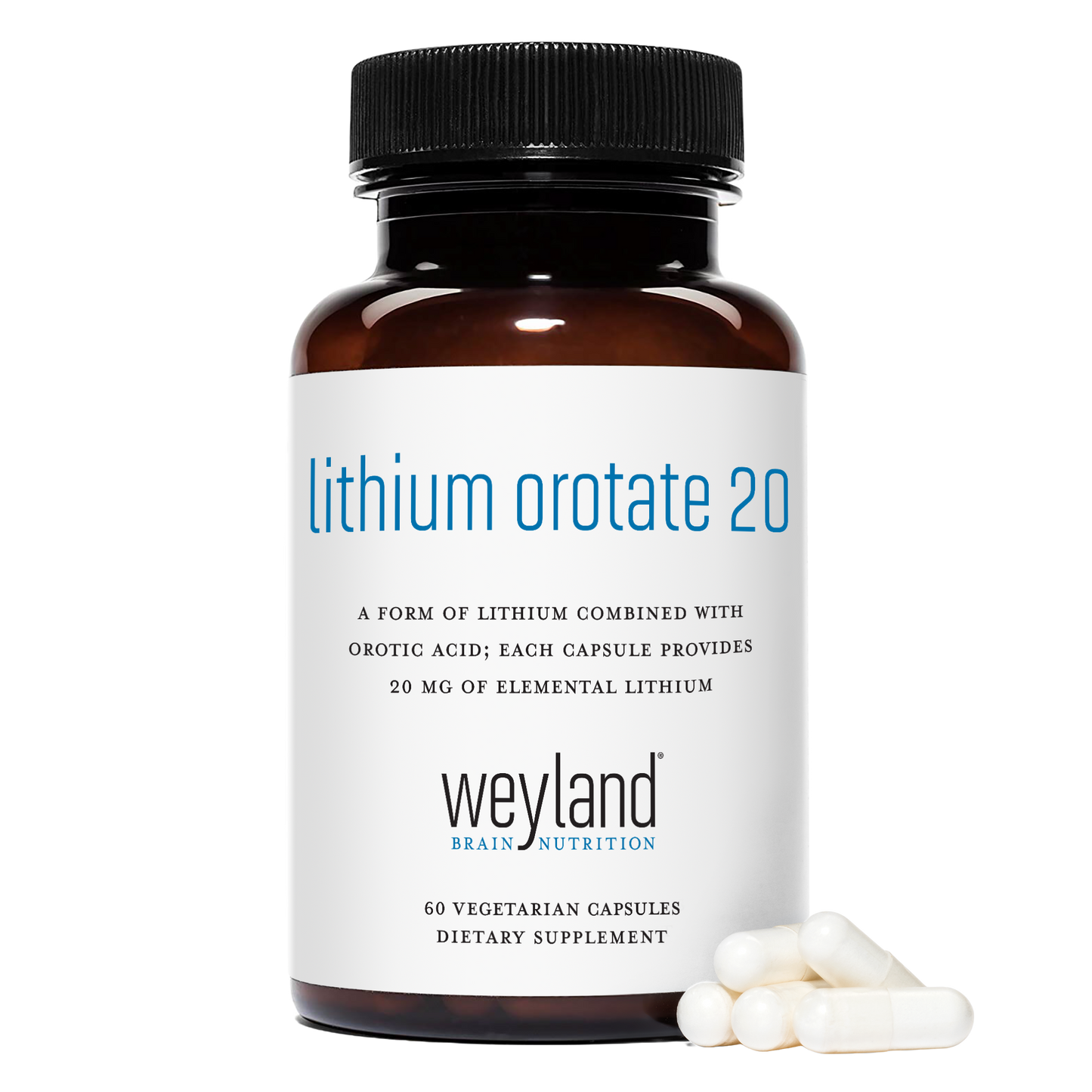 Lithium Orotate 20mg 60 Vegetarian Capsules