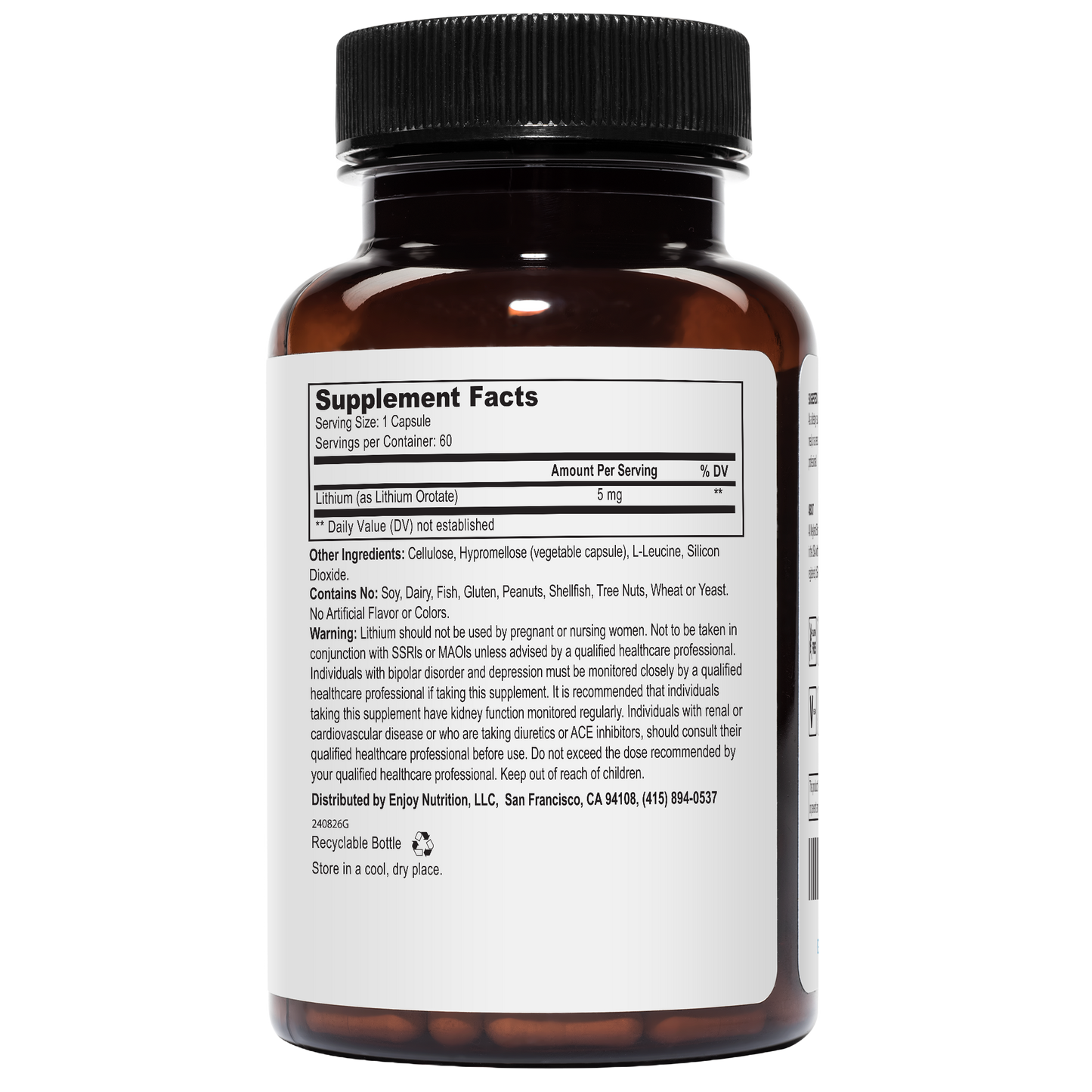 Lithium Orotate 5mg 60 Vegetarian Capsules