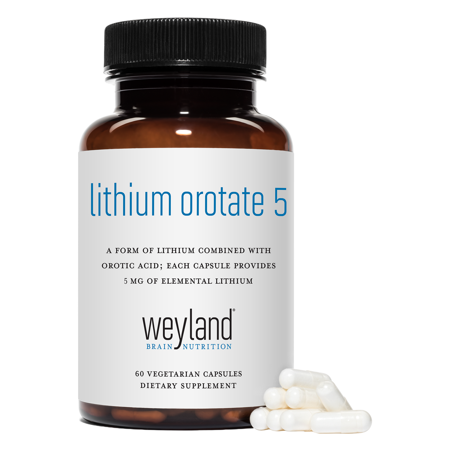 Lithium Orotate 5mg 60 Vegetarian Capsules