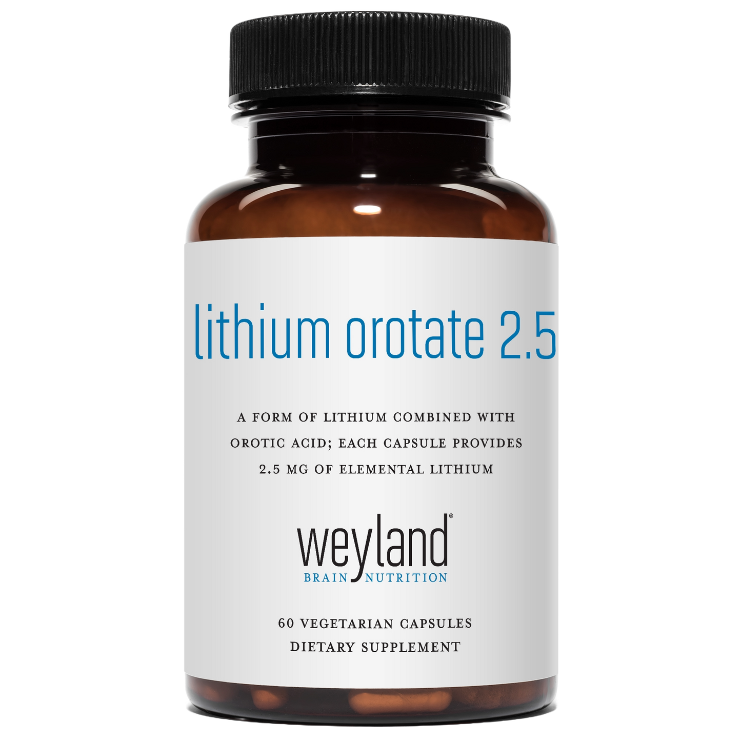 Lithium Orotate 2.5mg 60 Vegetarian Capsules