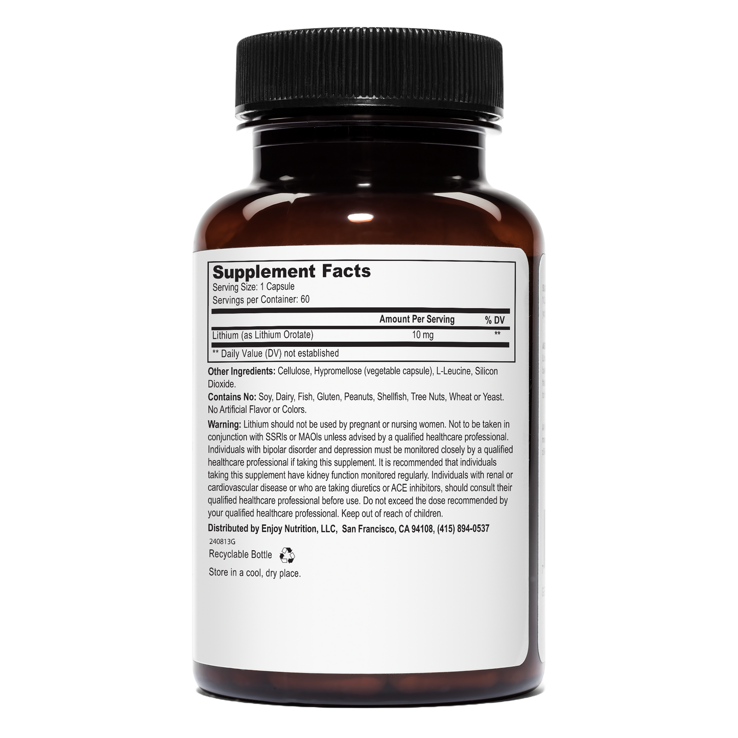 Lithium Orotate 10mg 60 Vegetarian Capsules