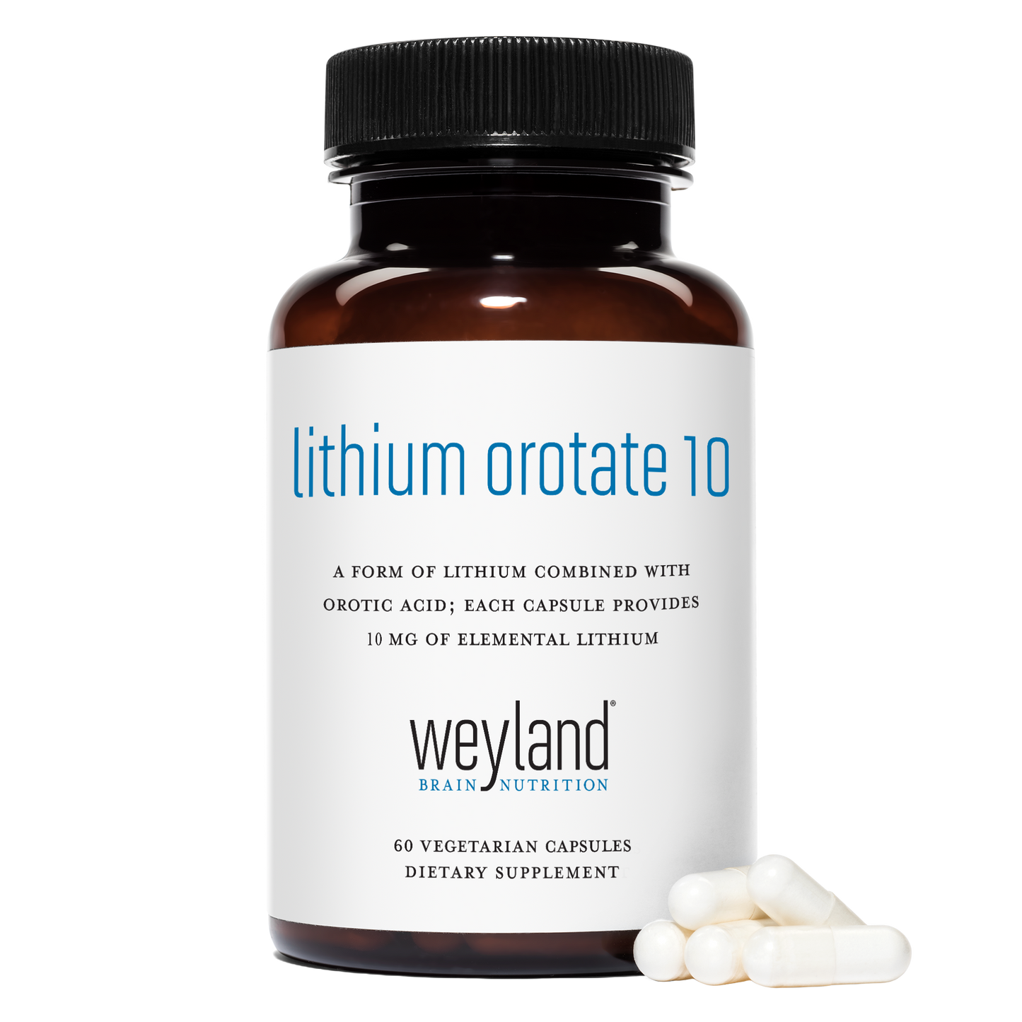 Lithium Orotate 10mg 60 Vegetarian Capsules