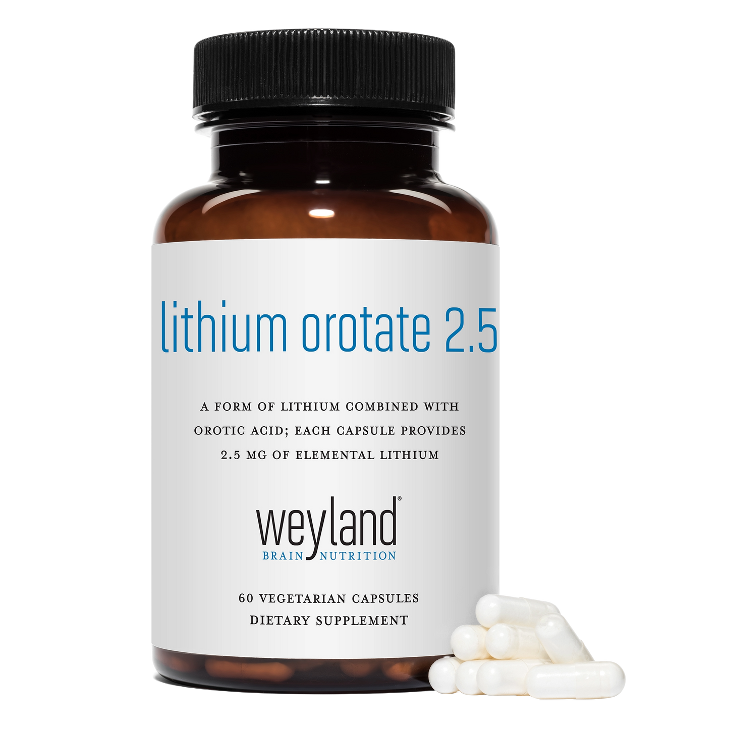 Lithium Orotate 2.5mg 60 Vegetarian Capsules