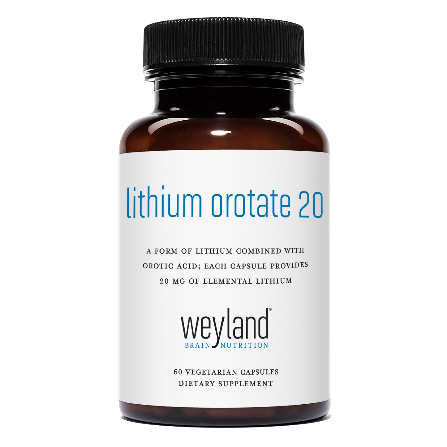 Lithium Orotate 20mg 60 Vegetarian Capsules