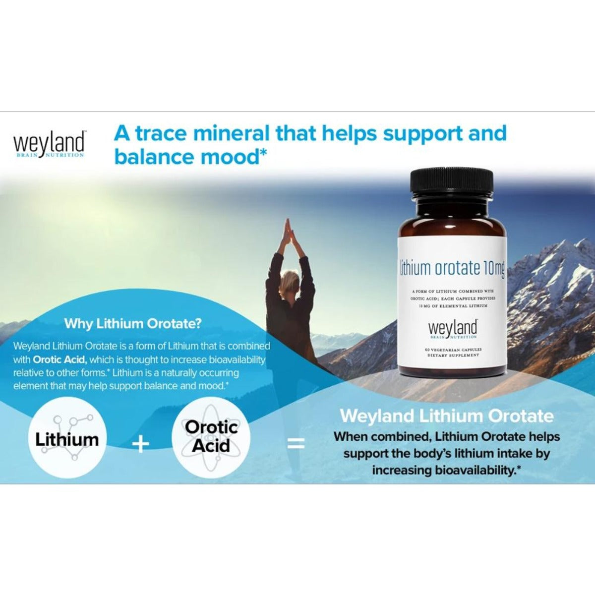 Lithium Orotate 60 Capsules 10mg USA Made