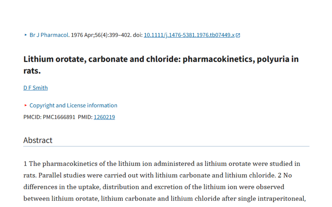 Lithium orotate, carbonate and chloride study