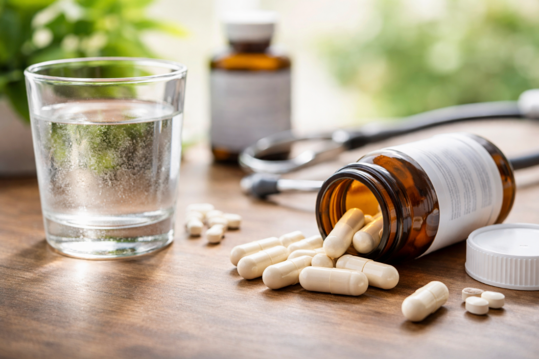 Lithium orotate supplements on wood