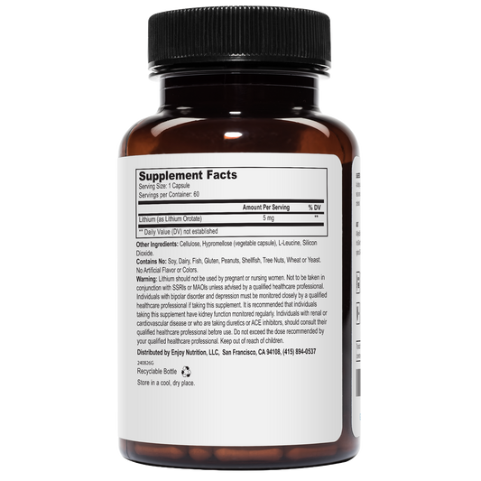 Lithium Orotate 5mg 60 Vegetarian Capsules