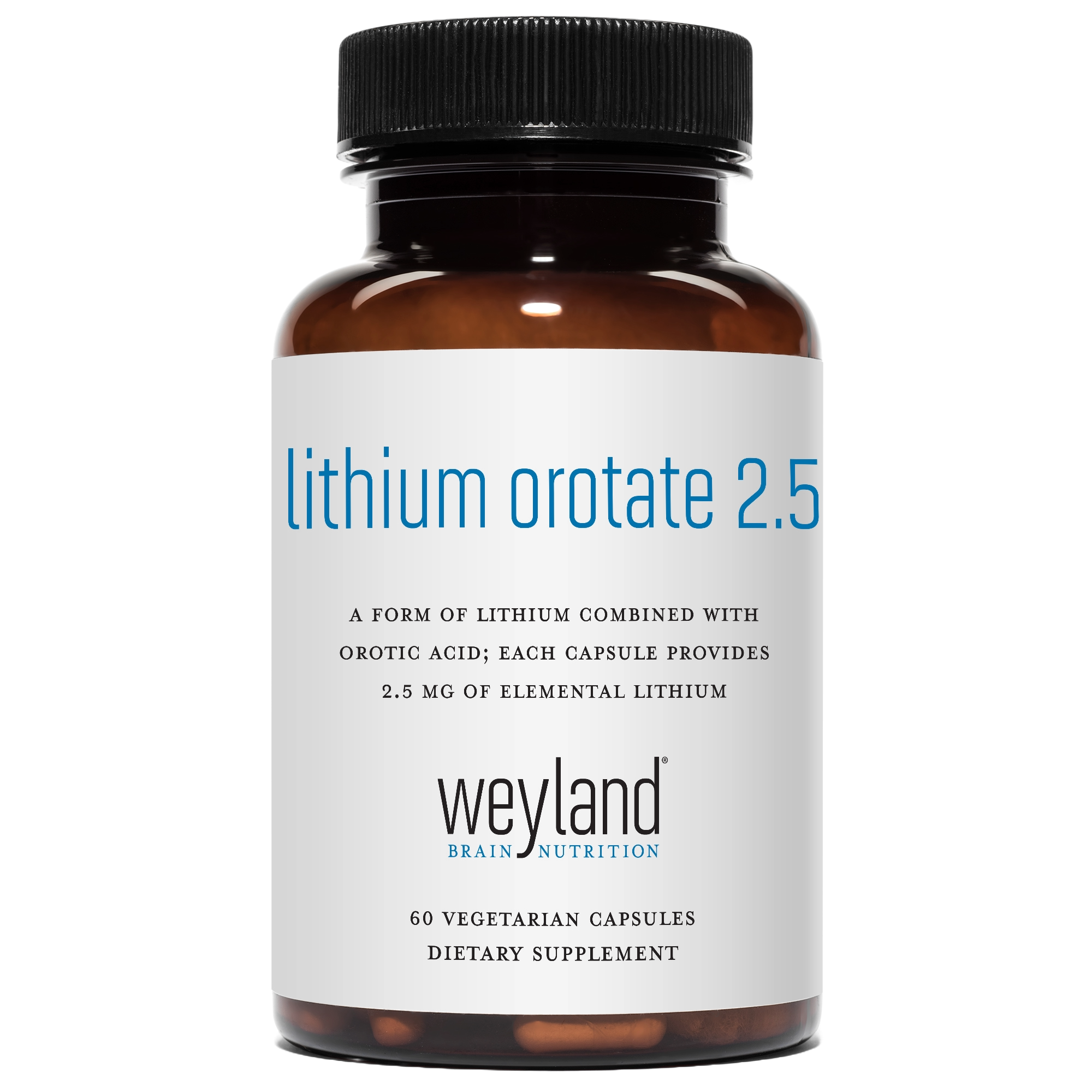 Lithium Orotate 2.5mg 60 Vegetarian Capsules
