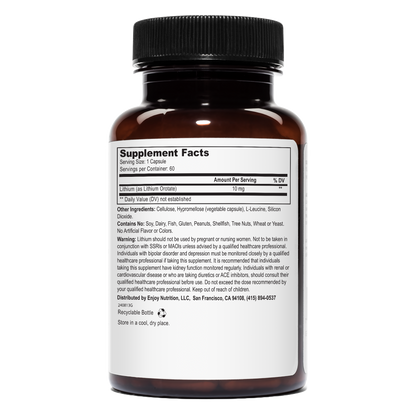 Lithium Orotate 10mg 60 Vegetarian Capsules