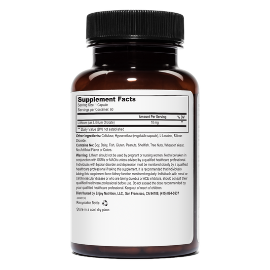 Lithium Orotate 10mg 60 Vegetarian Capsules