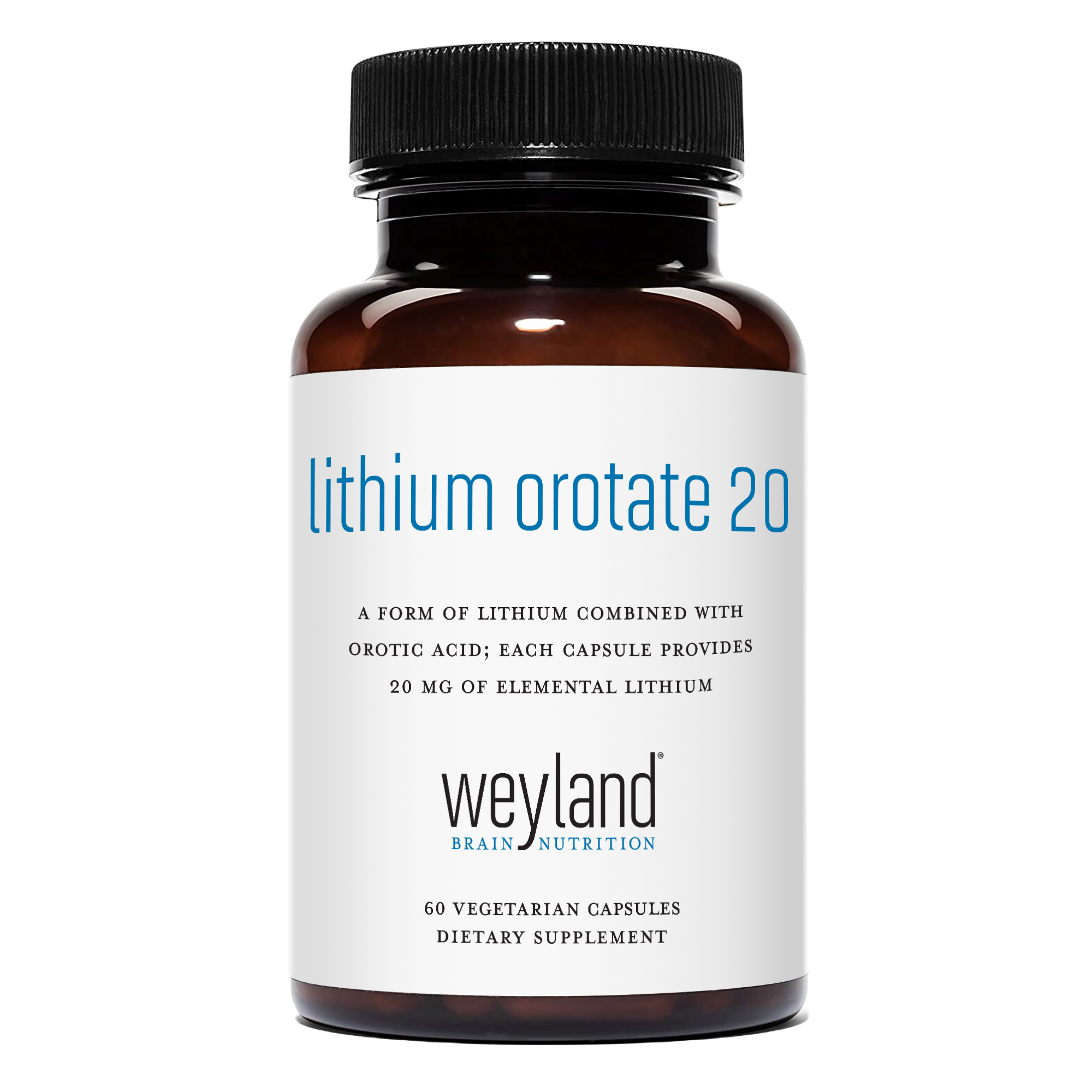Lithium Orotate 20mg 60 Vegetarian Capsules