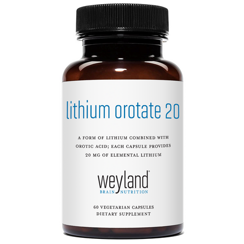 Lithium Orotate 20mg 60 Pills Brain Mood Support Weyland USA
