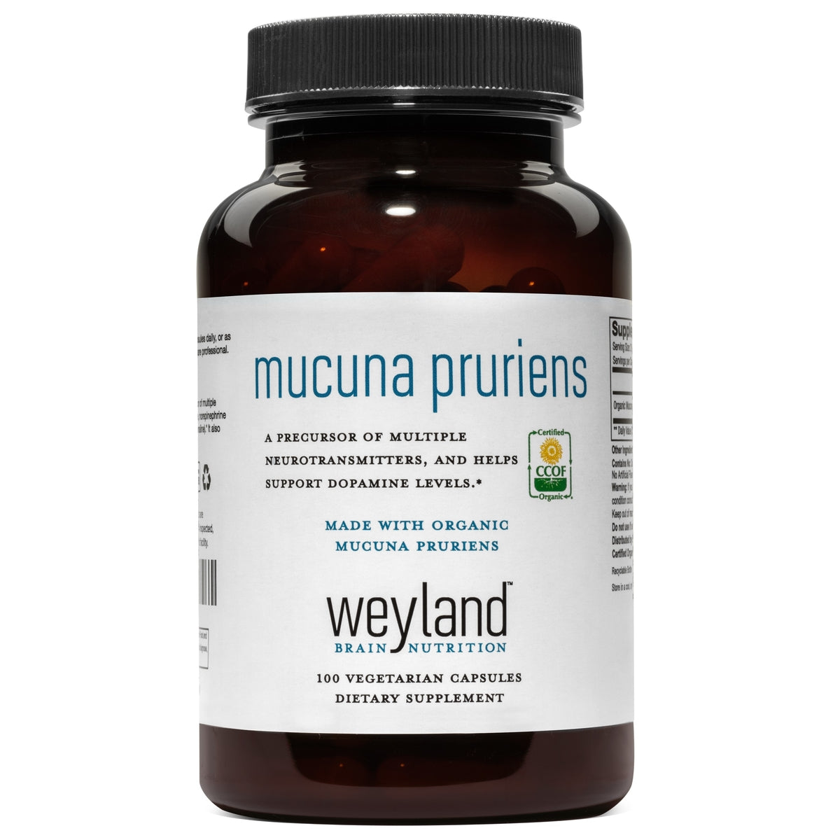 ORGANIC MUCUNA PRURIENS 100 VEGETARIAN CAPSULES